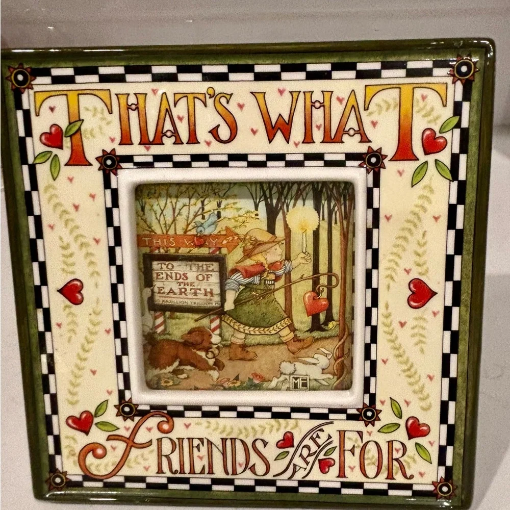1994 Mary Engelbreit Ceramic Picture Frame – “That’s What Friends Are For